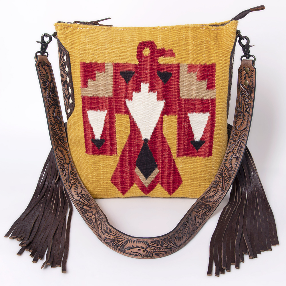 AD American Darling Messenger Bag Saddle Blanket Fabric Genuine Leather Western - Picture 172 of 188