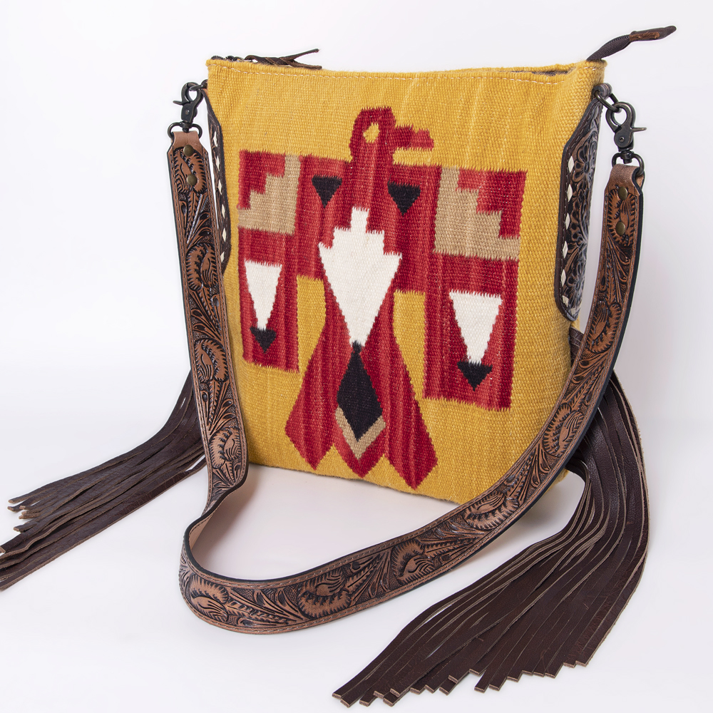 AD American Darling Messenger Bag Saddle Blanket Fabric Genuine Leather Western - Picture 171 of 188