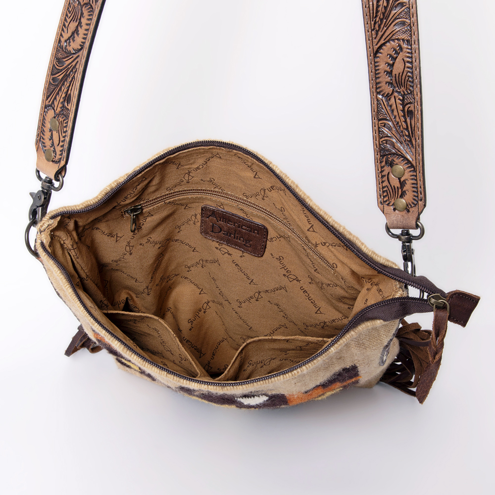 AD American Darling Messenger Bag Saddle Blanket Fabric Genuine Leather Western - Picture 122 of 188