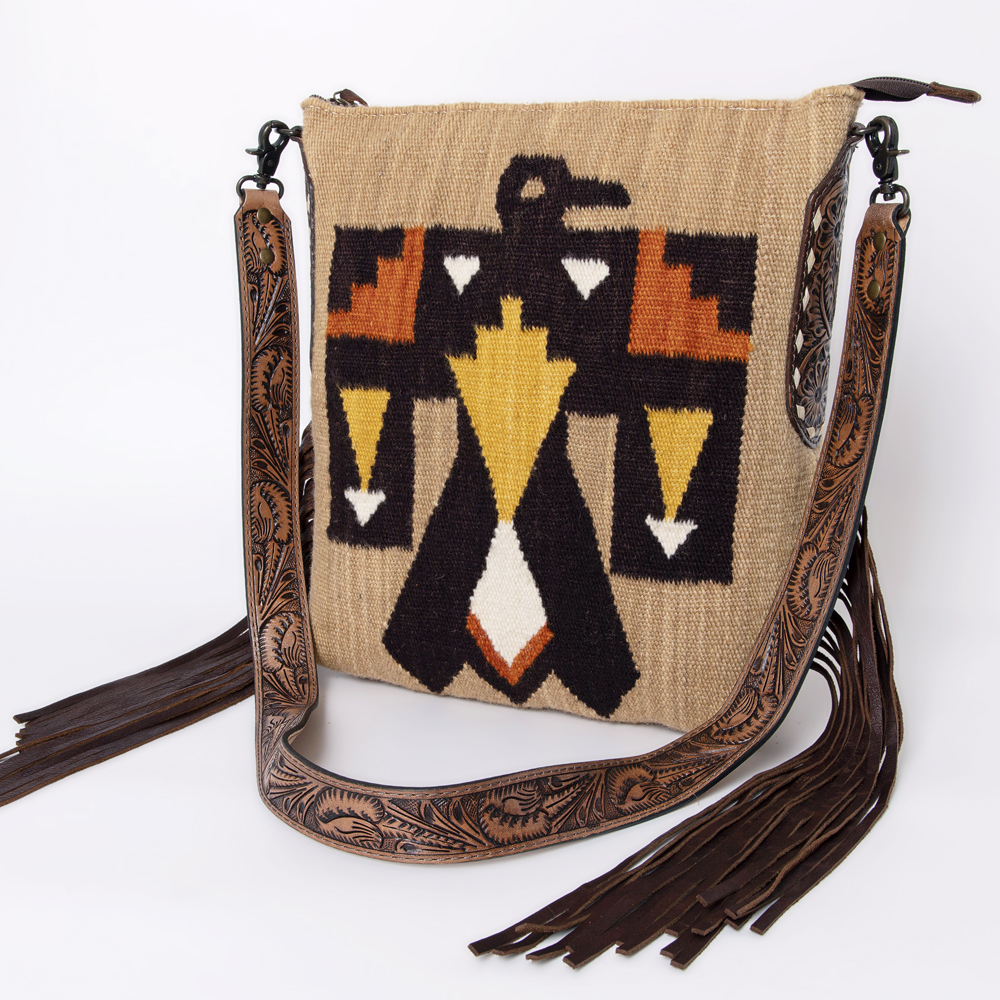 AD American Darling Messenger Bag Saddle Blanket Fabric Genuine Leather Western - Picture 117 of 188