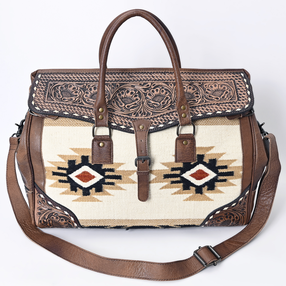AD American Darling ADBG516 Duffel Hand Tooled Saddle Blanket ventes exceptionnelles Genuine Leather