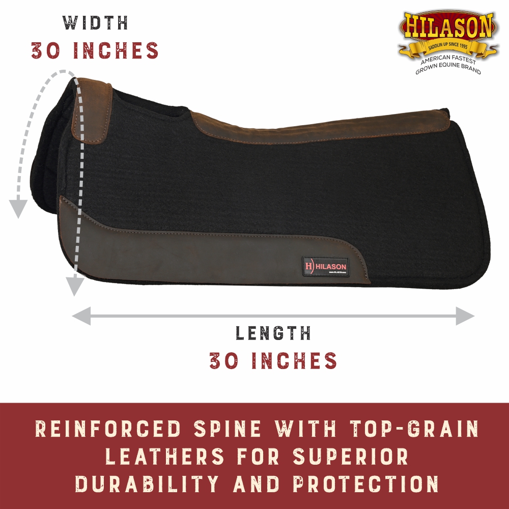 40HS 32" X 30" Hilason Horse Saddle PAD Western Contoured Wool Felt Moisture - Picture 15 of 21