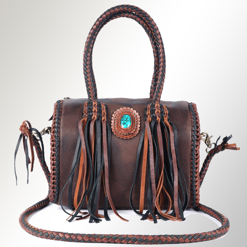 AD American Darling Duffel borsa da donna in vera pelle borsa a mano western borsetta - Foto 42 di 44