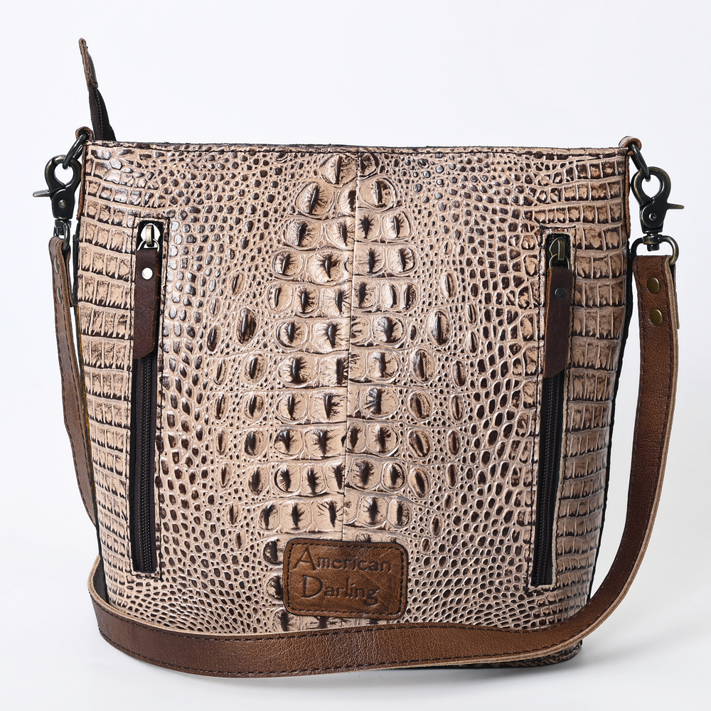 AD American Darling Cross Body Crocodile Embossed Genuine Leather Western Women - Picture 13 of 20