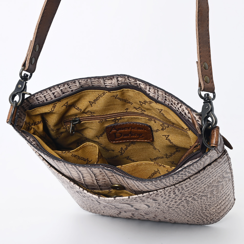 AD American Darling Cross Body Crocodile Embossed Genuine Leather Western Women - Picture 14 of 20