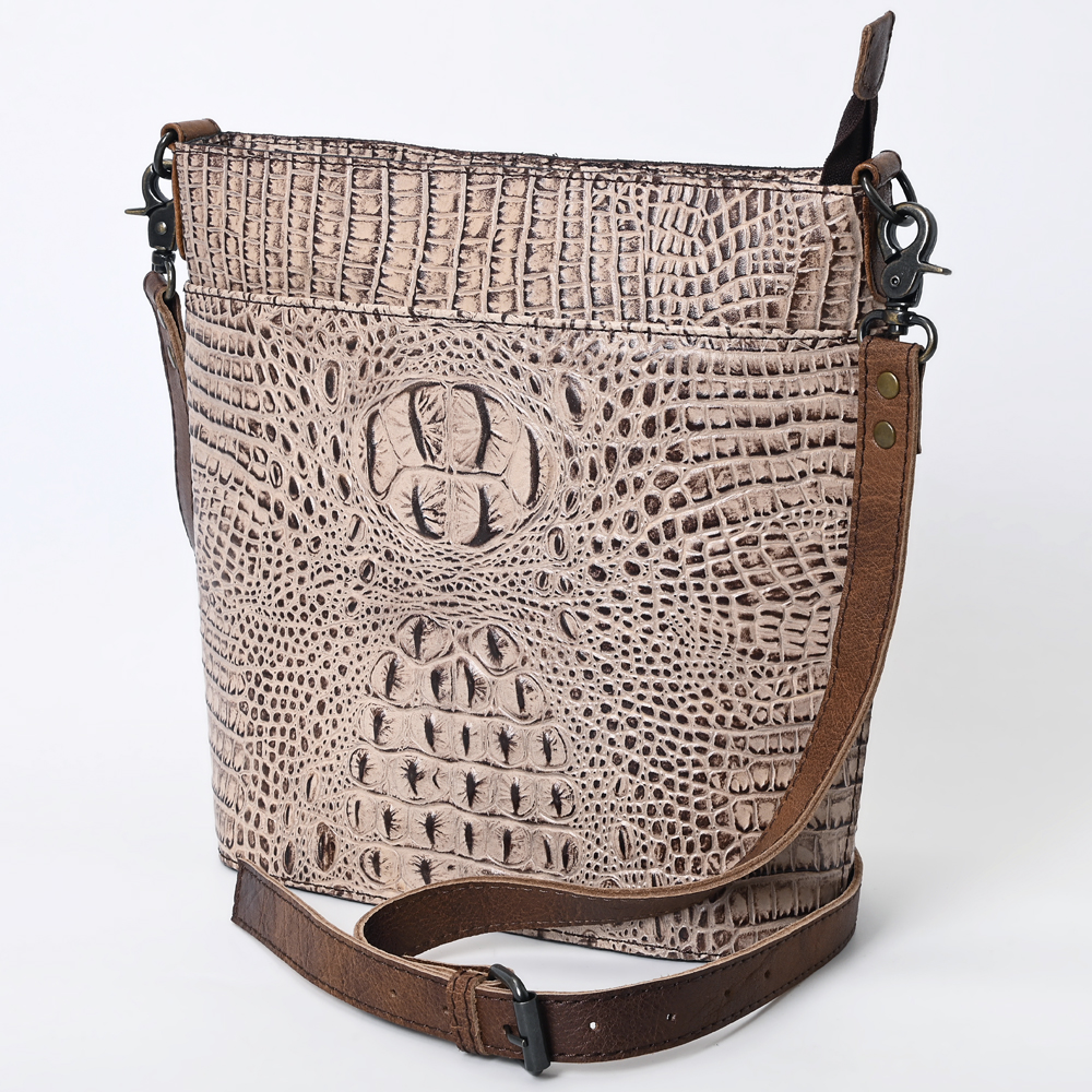 AD American Darling Cross Body Crocodile Embossed Genuine Leather Western Women - Picture 10 of 20