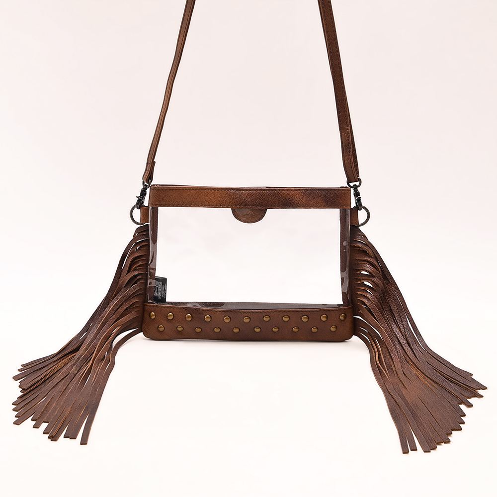 Bolso AD American Darling Transparente Tocado a Mano Cuero Genuino Mujer Bolso Occidental - Imagen 7 de 25