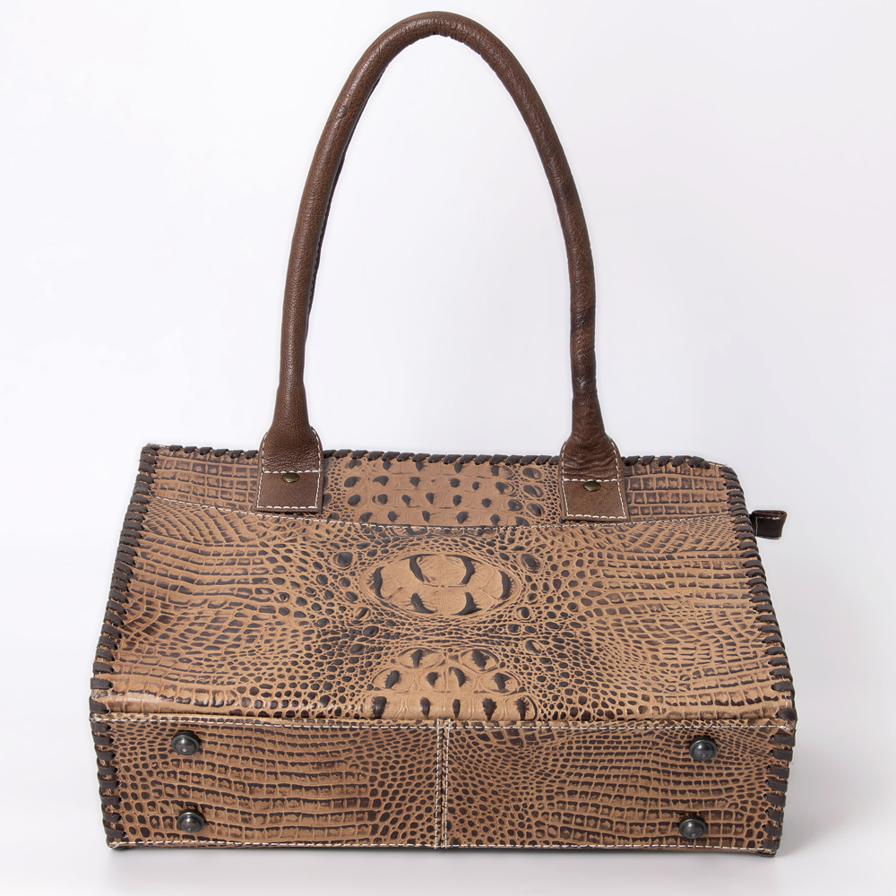 AD American Darling Tote Crocodile Embossed Genuine Leather Western Women Bag - Picture 12 of 20