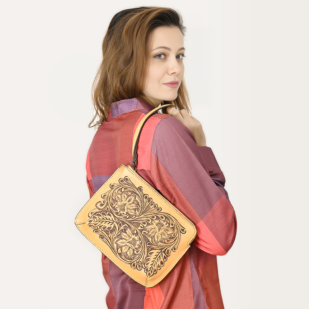 Borsa da donna AD American Darling in vera pelle lavorata a mano borsa western borsetta - Foto 12 di 20