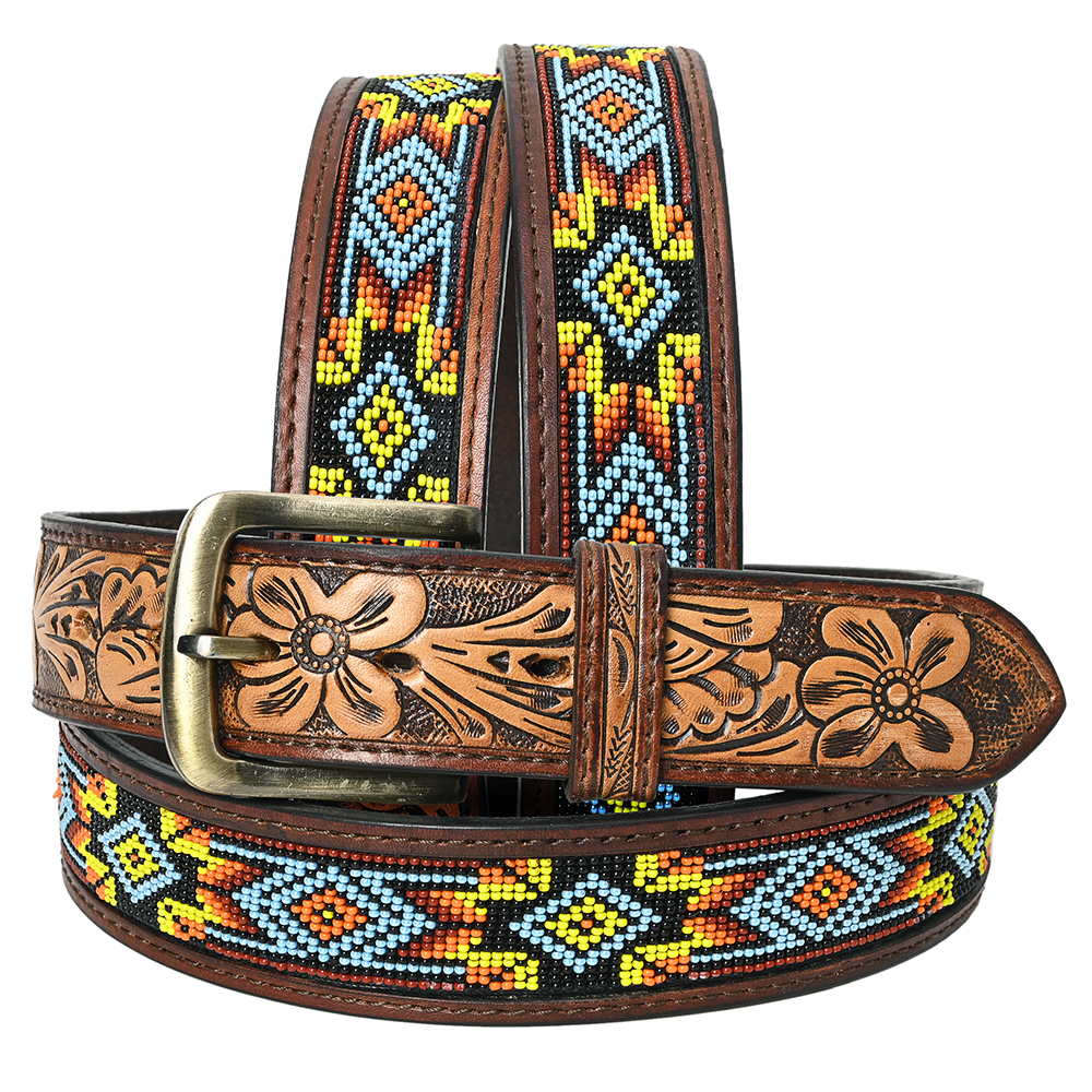 HS HILASON Western Genuine Leather Belt for Men Women Cowboy  display picture 3