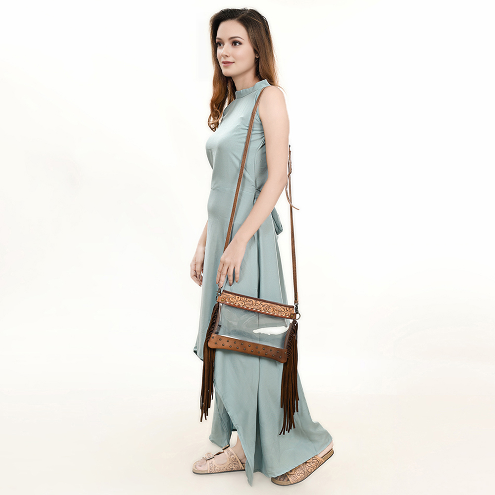Bolso AD American Darling Transparente Tocado a Mano Cuero Genuino Mujer Bolso Occidental - Imagen 19 de 25