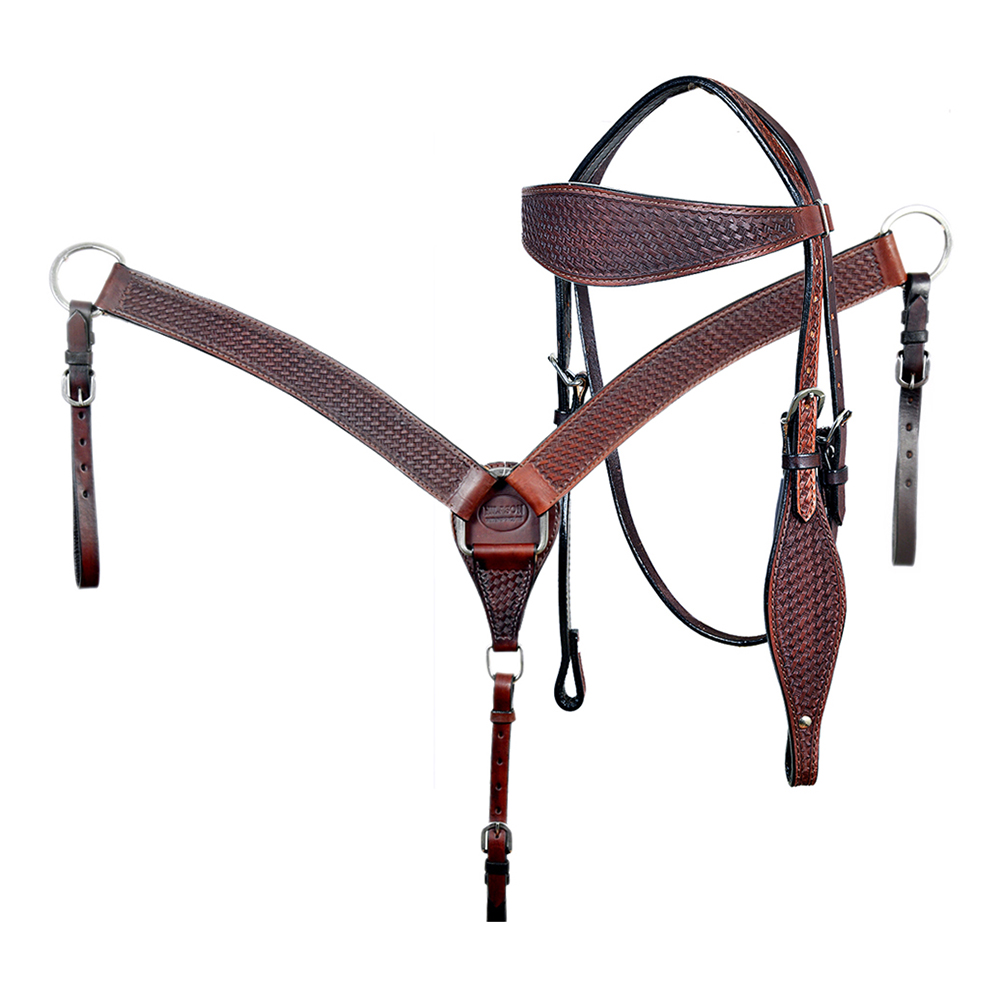 BH HILASON Western Horse Headstall Breast Collar Set Tack Genuine American - Picture 66 of 247