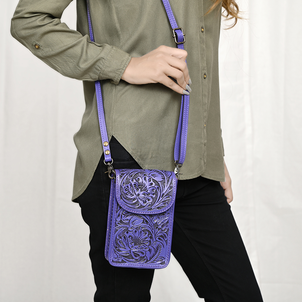 Borsa donna AD American Darling porta cellulare in vera pelle lavorata a mano - Foto 21 di 42