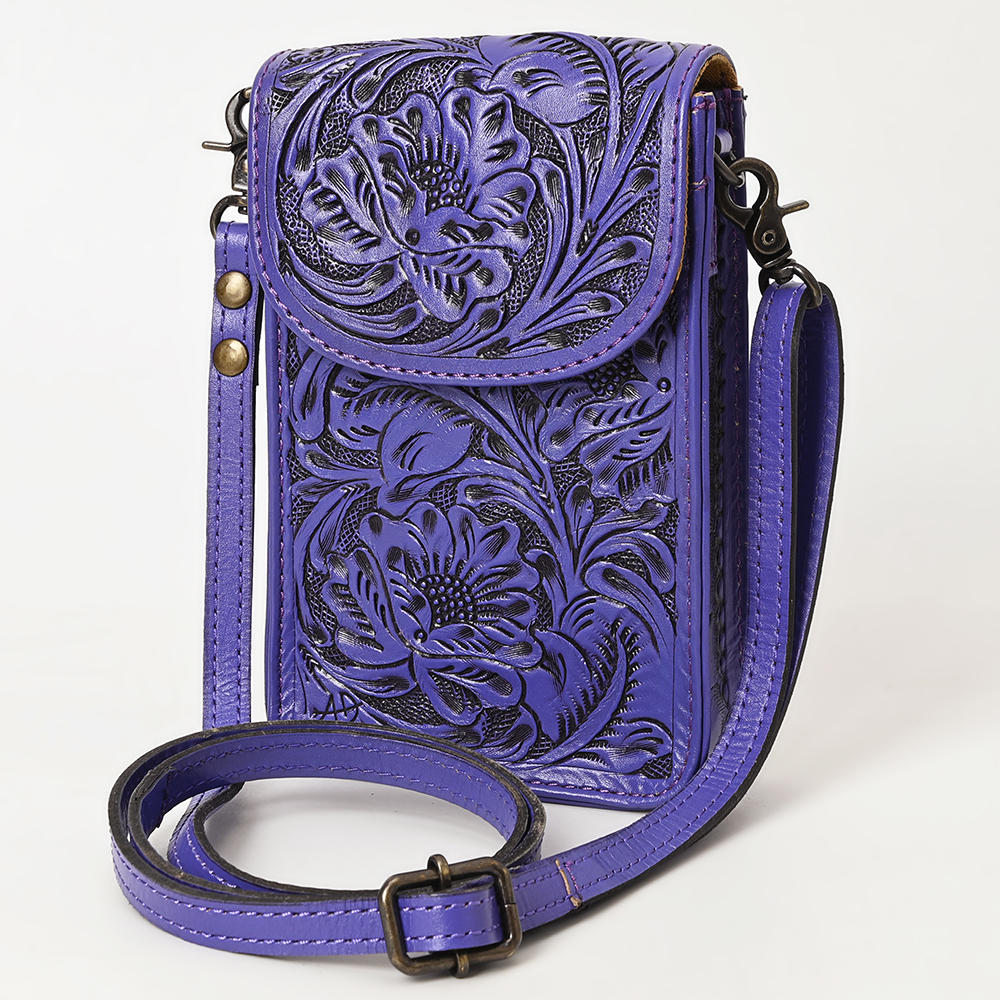 Borsa donna AD American Darling porta cellulare in vera pelle lavorata a mano - Foto 14 di 42
