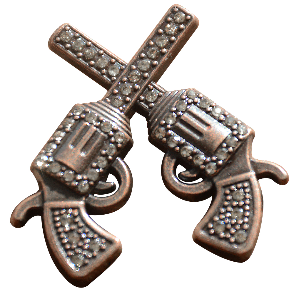 Set Of 8 Western Screw Back Concho Crystal Bling Cross Pistol Saddle U-TY08