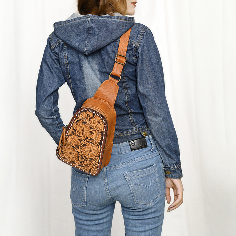 AD American Darling Sling borsa da donna in vera pelle lavorata a mano borsa western - Foto 20 di 48