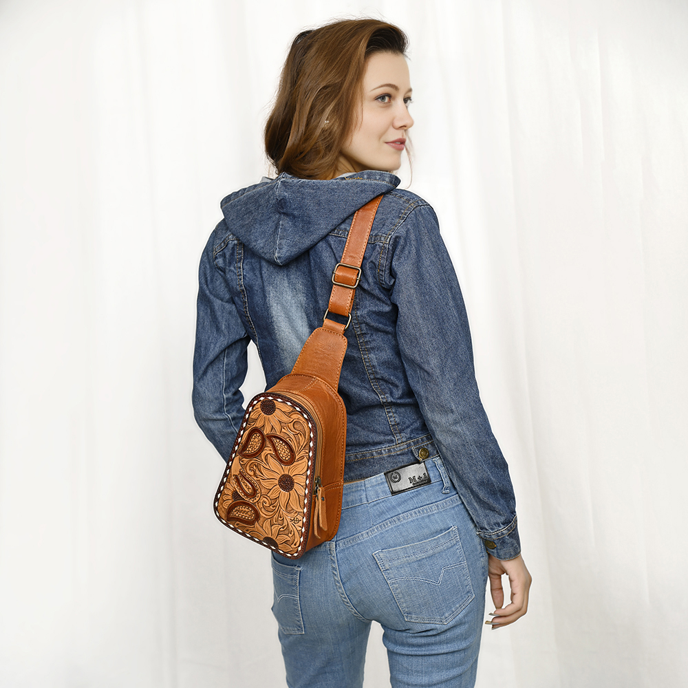 AD American Darling Sling borsa da donna in vera pelle lavorata a mano borsa western - Foto 8 di 48