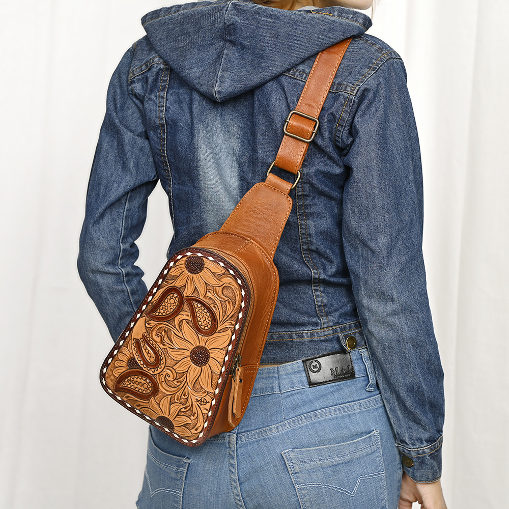 AD American Darling Sling borsa da donna in vera pelle lavorata a mano borsa western - Foto 13 di 48