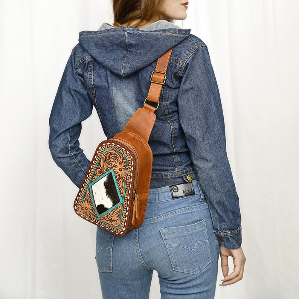 AD American Darling Sling borsa da donna in vera pelle lavorata a mano borsa western - Foto 22 di 48