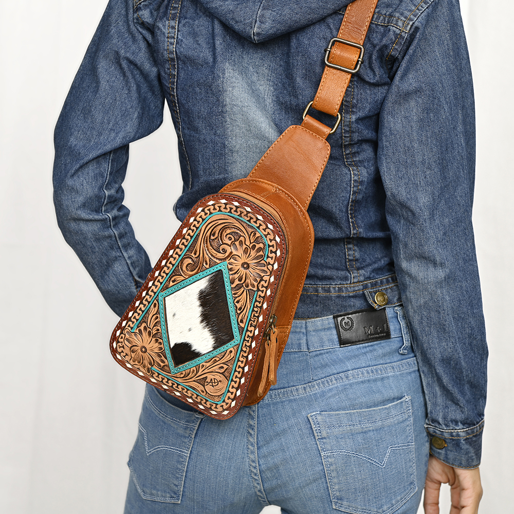 AD American Darling Sling borsa da donna in vera pelle lavorata a mano borsa western - Foto 27 di 48