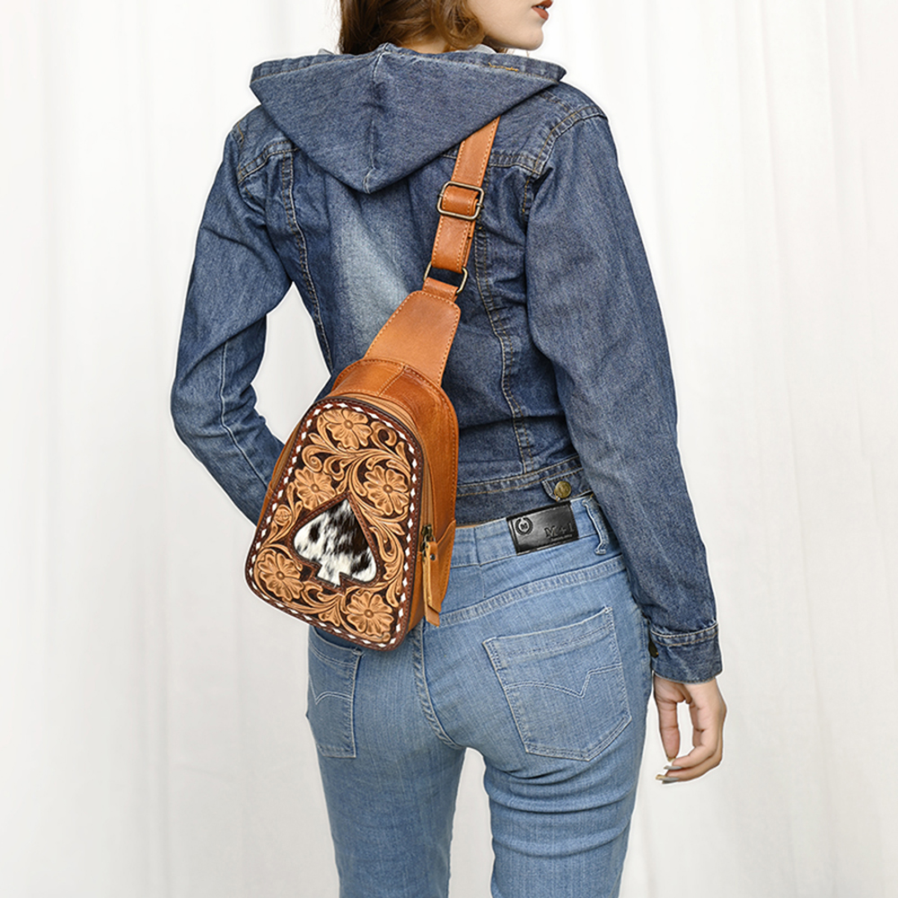 AD American Darling Sling borsa da donna in vera pelle lavorata a mano borsa western - Foto 29 di 48