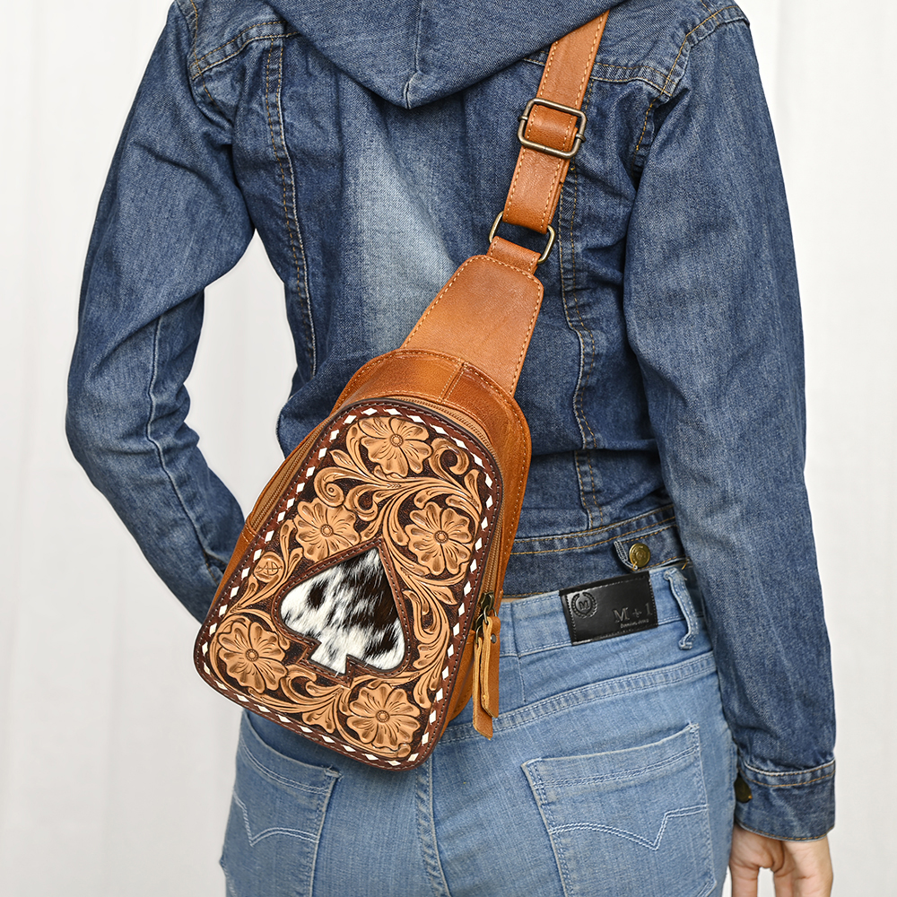 AD American Darling Sling borsa da donna in vera pelle lavorata a mano borsa western - Foto 34 di 48