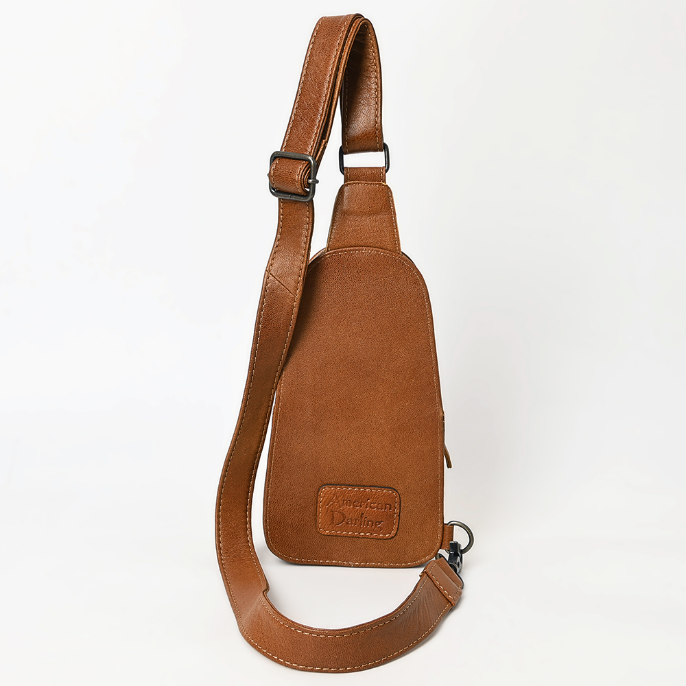 Borsa da donna AD American Darling Sling a mano in lana riciclata vera pelle - Foto 28 di 34