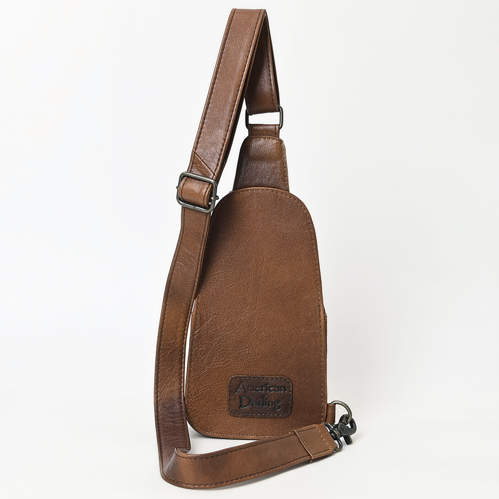 Borsa da donna AD American Darling Sling a mano in lana riciclata vera pelle - Foto 33 di 34