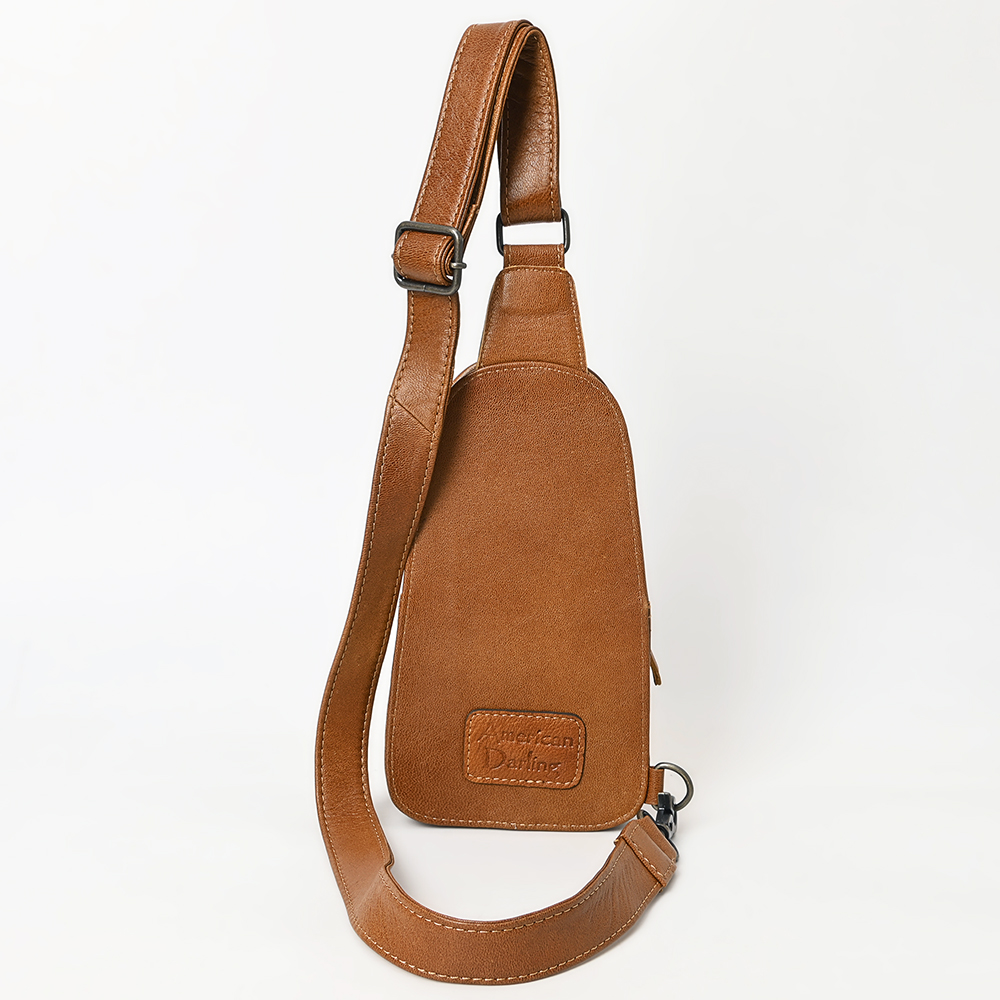 Borsa da donna AD American Darling Sling a mano in lana riciclata vera pelle - Foto 10 di 34