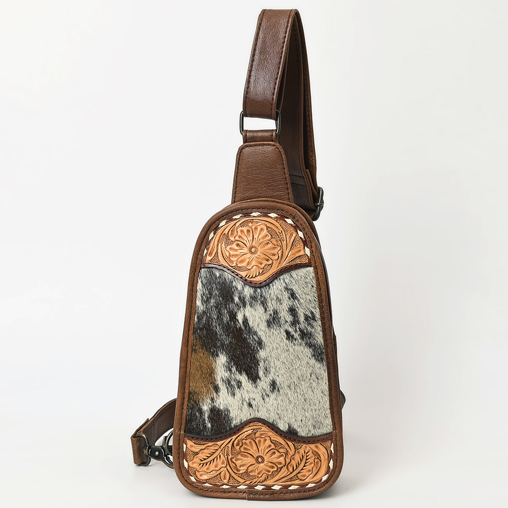 Borsa da donna AD American Darling Sling a mano in lana riciclata vera pelle - Foto 13 di 34