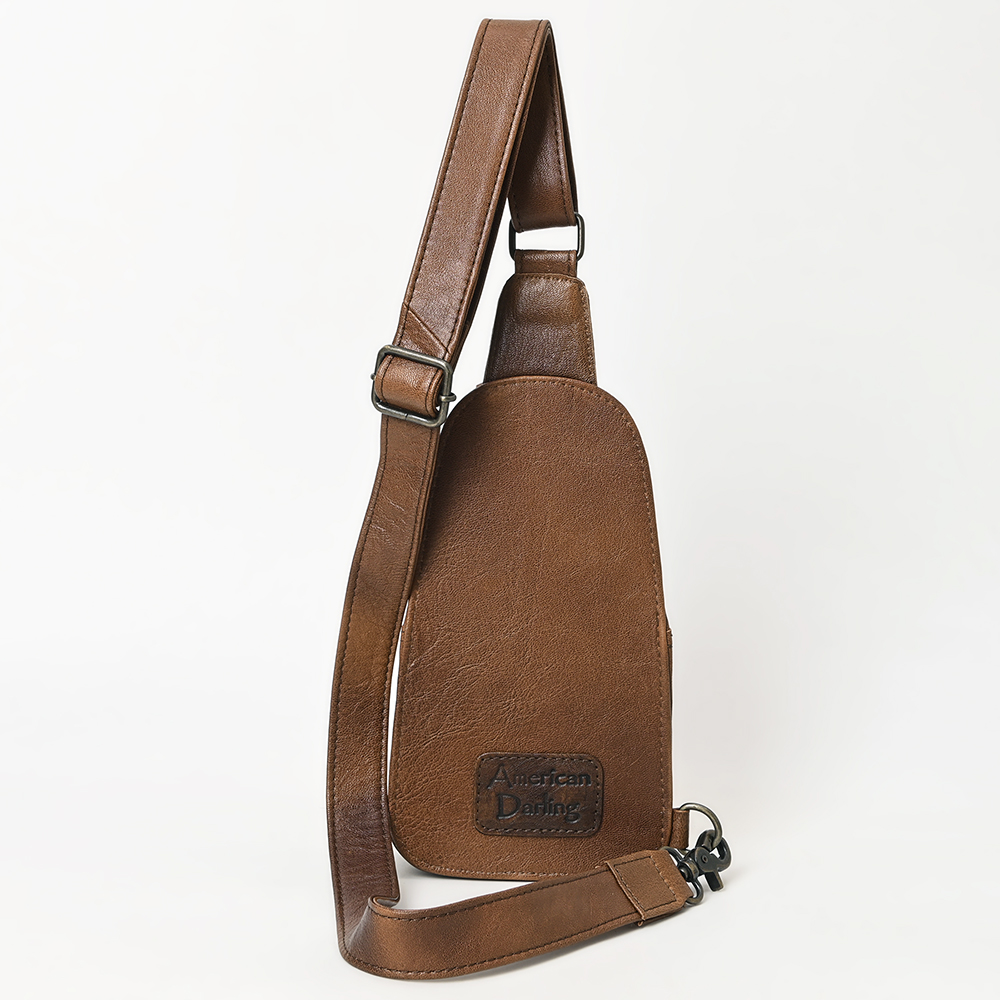 Borsa da donna AD American Darling Sling a mano in lana riciclata vera pelle - Foto 15 di 34