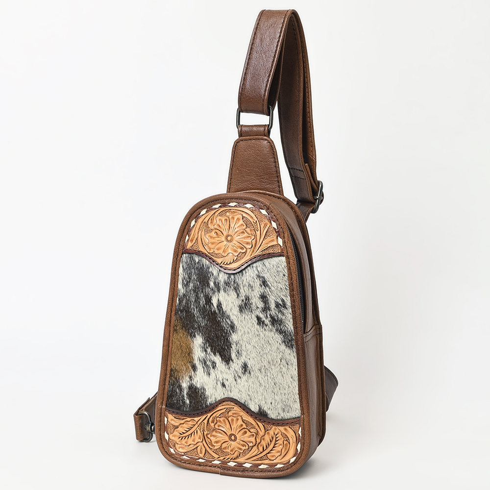 Borsa da donna AD American Darling Sling a mano in lana riciclata vera pelle - Foto 12 di 34