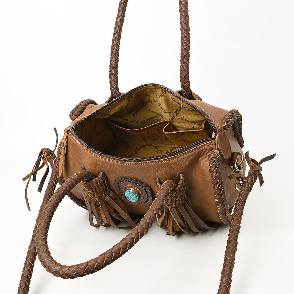 AD American Darling Duffel borsa da donna in vera pelle borsa a mano western borsetta - Foto 30 di 44