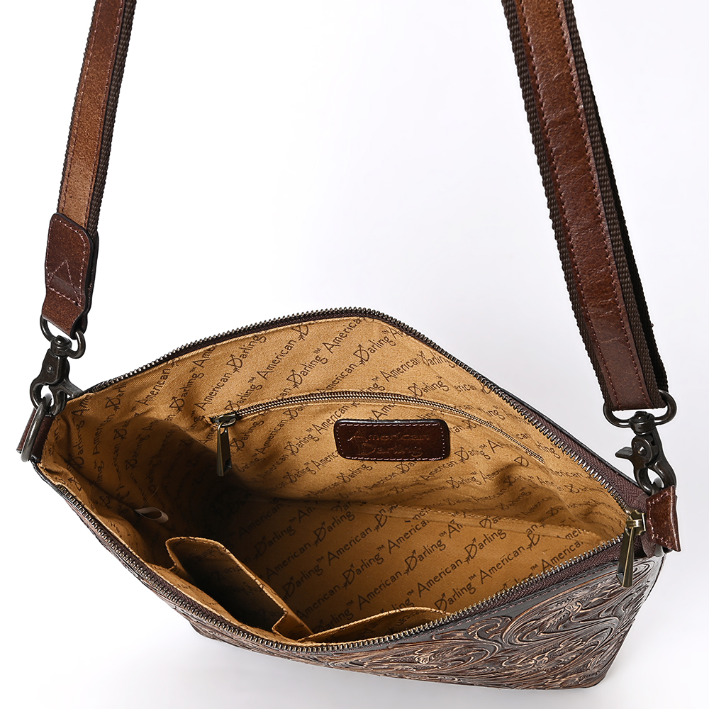 AD American Darling Large Crossbody Hand Tooled Genuine Leather Women Bag - Picture 16 of 21