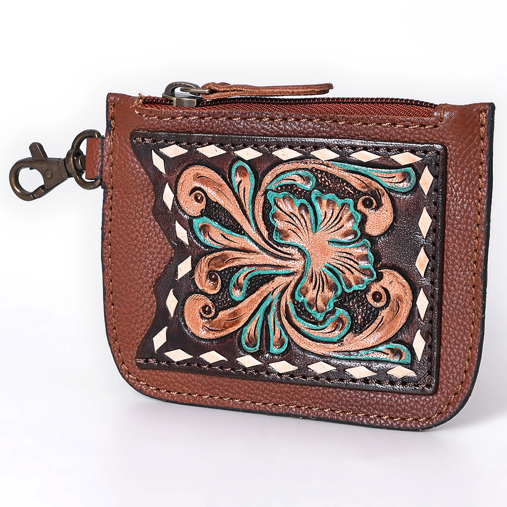 AD American Darling Coin Purse Hand Tooled Genuine Leather Women Bag Western - Picture 13 of 19