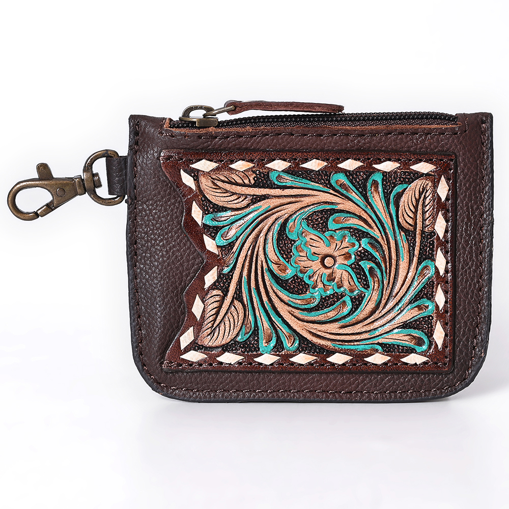 AD American Darling Coin Purse Hand Tooled Genuine Leather Women Bag Western - Picture 8 of 19