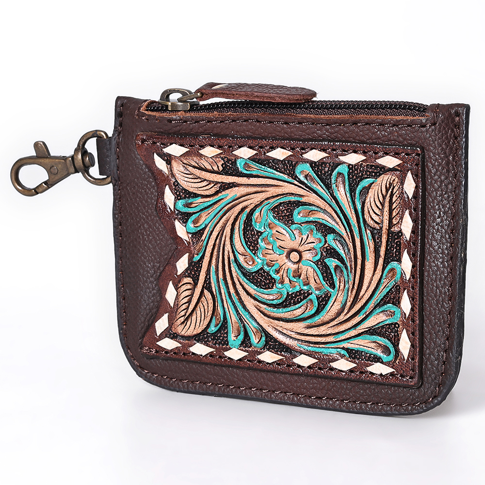 AD American Darling Coin Purse Hand Tooled Genuine Leather Women Bag Western - Picture 7 of 19