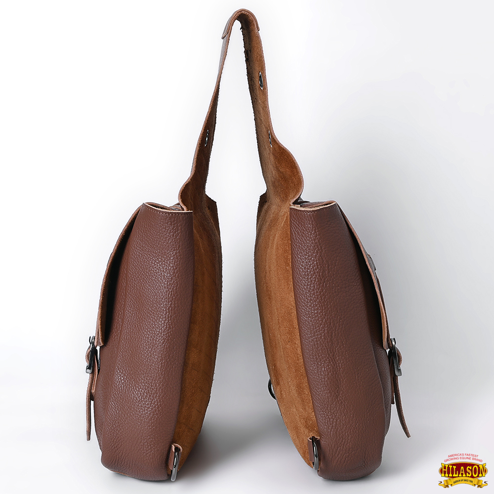 Bolso de montar de cuero genuino de alta resistencia AK Hilason Western Horse Trail Riding - Imagen 16 de 33