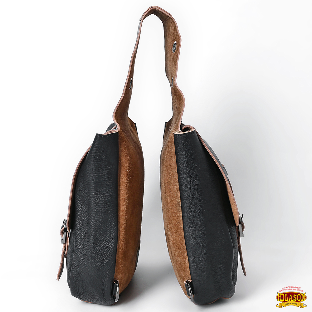 Bolso de montar de cuero genuino de alta resistencia AK Hilason Western Horse Trail Riding - Imagen 9 de 33