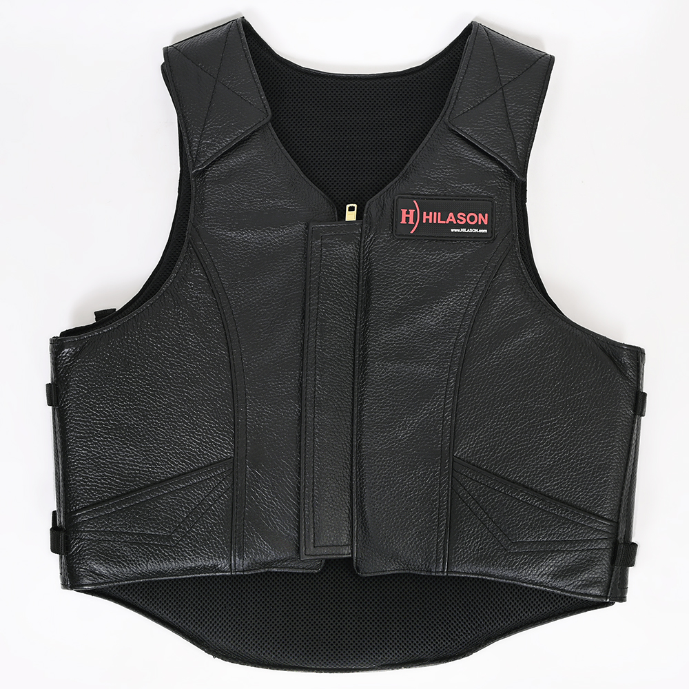 Chaleco protector de cuero de seguridad para montar toros a caballo occidental HS HILASON y rodeo - Imagen 92 de 182