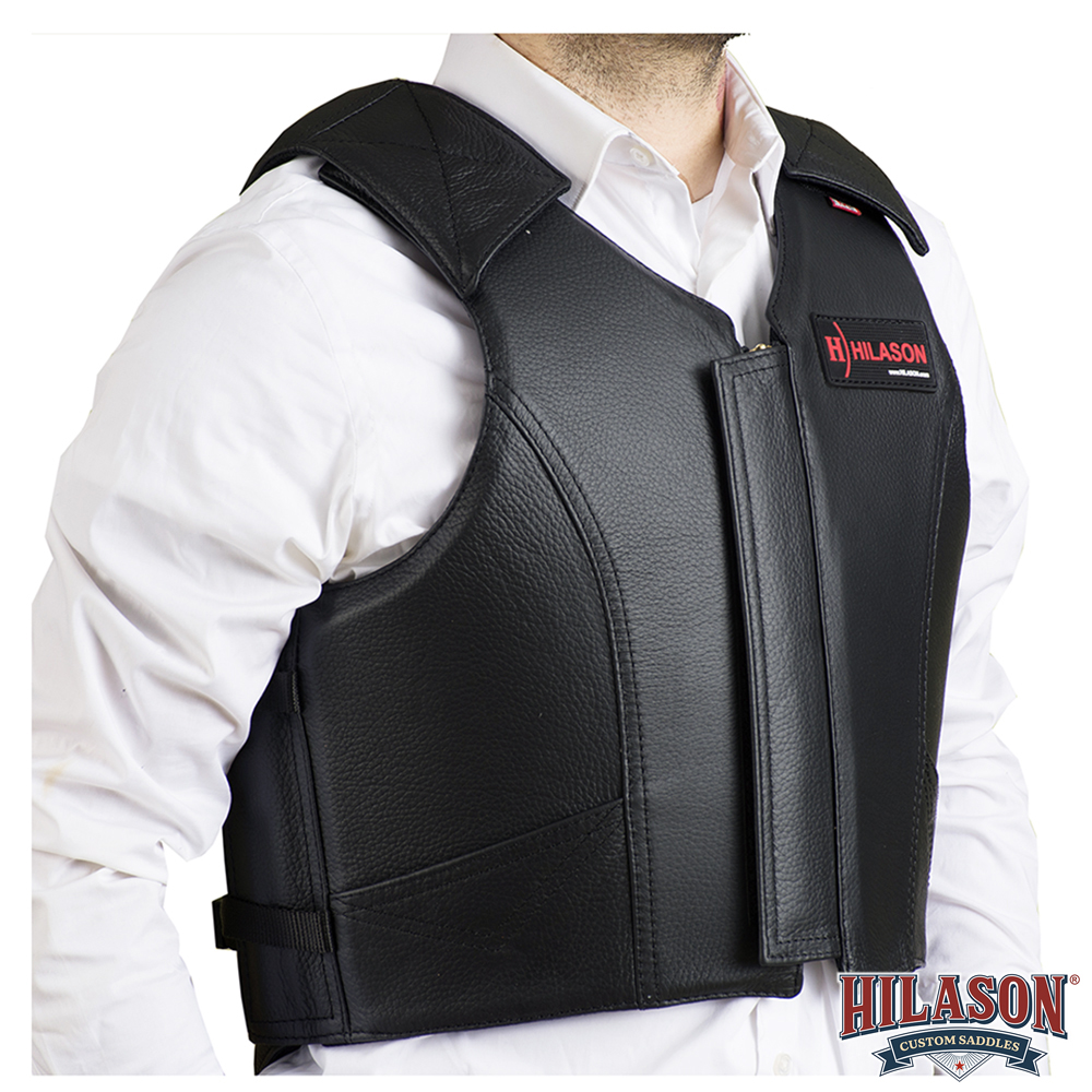 Chaleco protector de cuero de seguridad para montar toros a caballo occidental HS HILASON y rodeo - Imagen 56 de 182