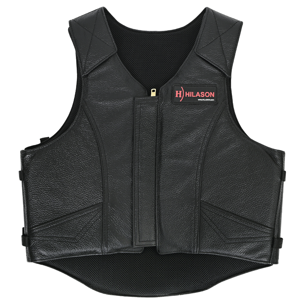 Chaleco protector de cuero de seguridad para montar toros a caballo occidental HS HILASON y rodeo - Imagen 26 de 182