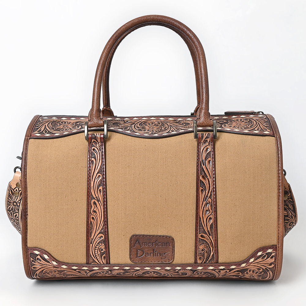 Bolso de mujer AD American Darling lona tocado a mano manta de cuero genuino - Imagen 30 de 32