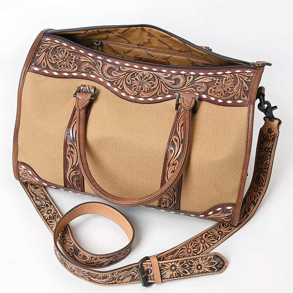 Bolso de mujer AD American Darling lona tocado a mano manta de cuero genuino - Imagen 31 de 32