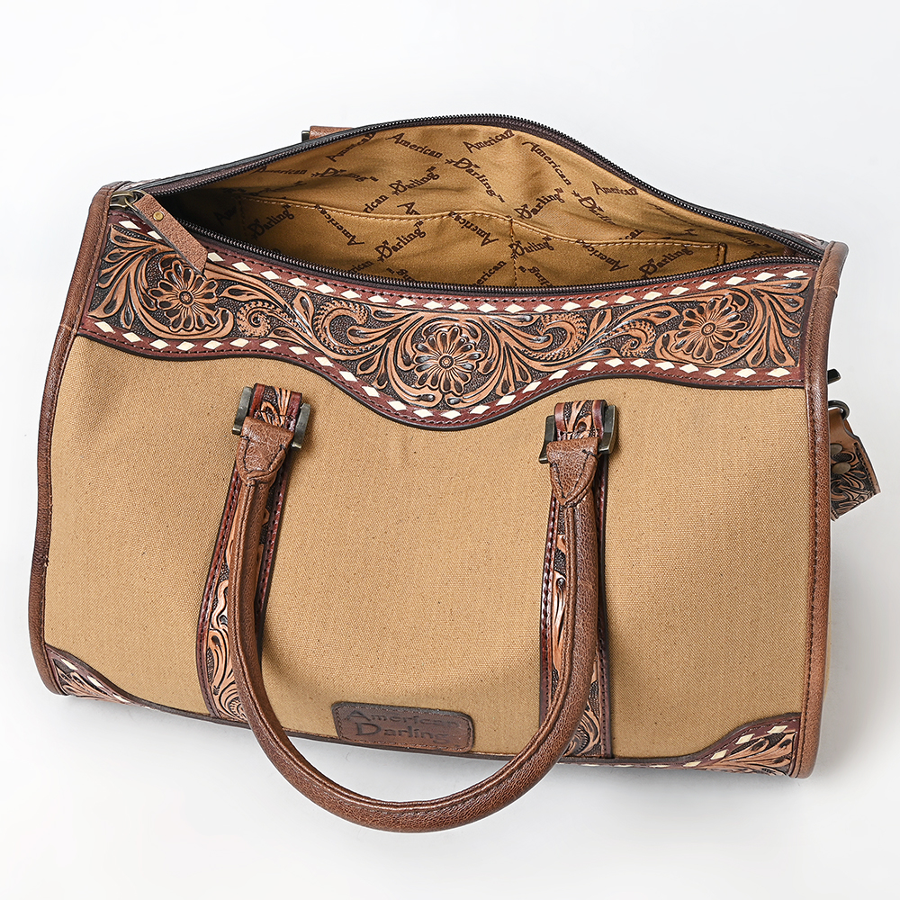 Bolso de mujer AD American Darling lona tocado a mano manta de cuero genuino - Imagen 32 de 32