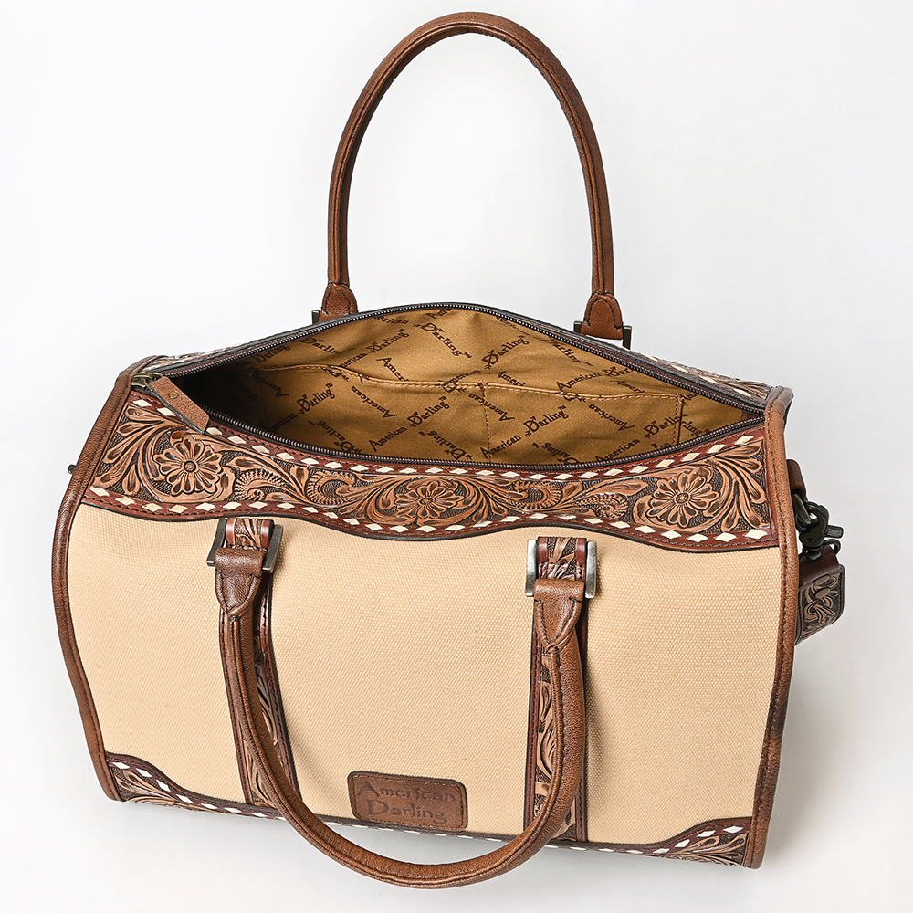Bolso de mujer AD American Darling lona tocado a mano manta de cuero genuino - Imagen 24 de 32