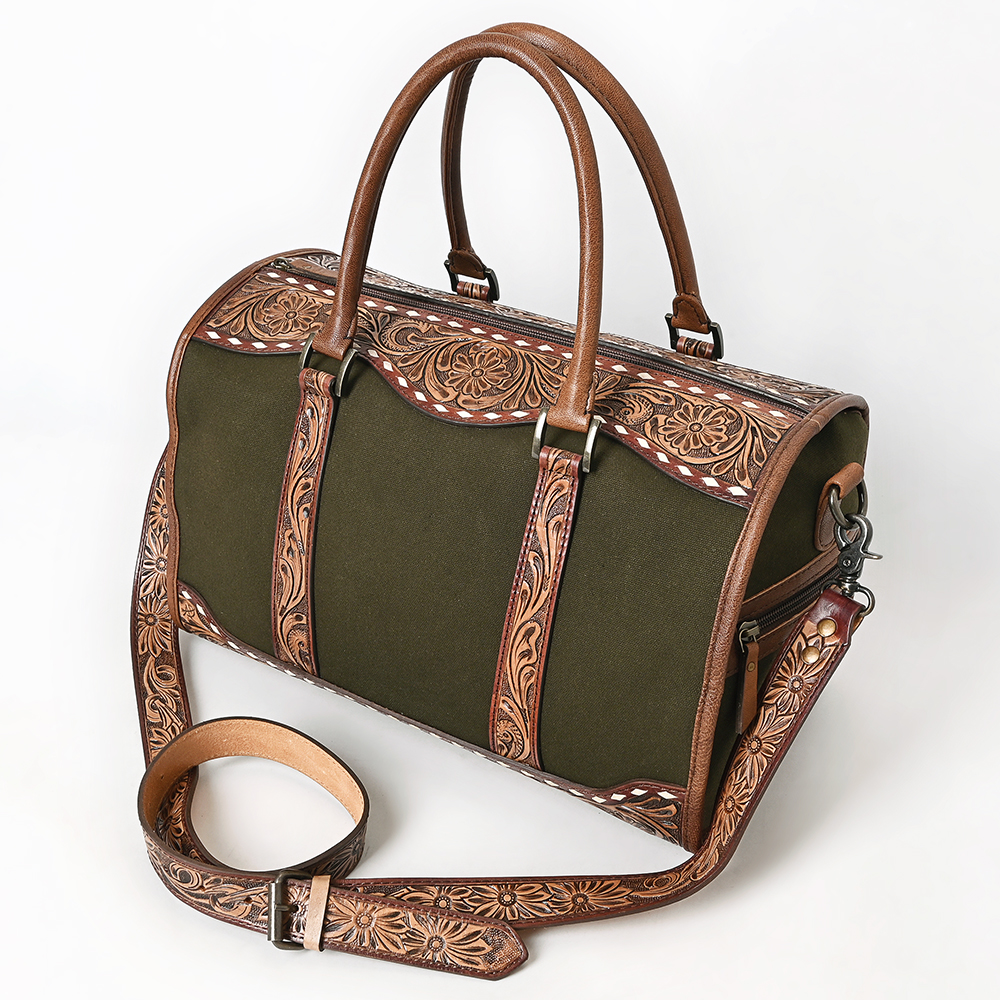 Bolso de mujer AD American Darling lona tocado a mano manta de cuero genuino - Imagen 13 de 32