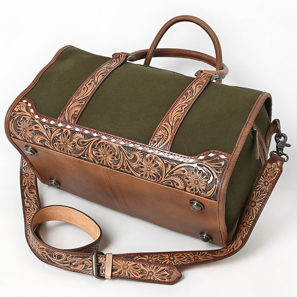 Bolso de mujer AD American Darling lona tocado a mano manta de cuero genuino - Imagen 14 de 32