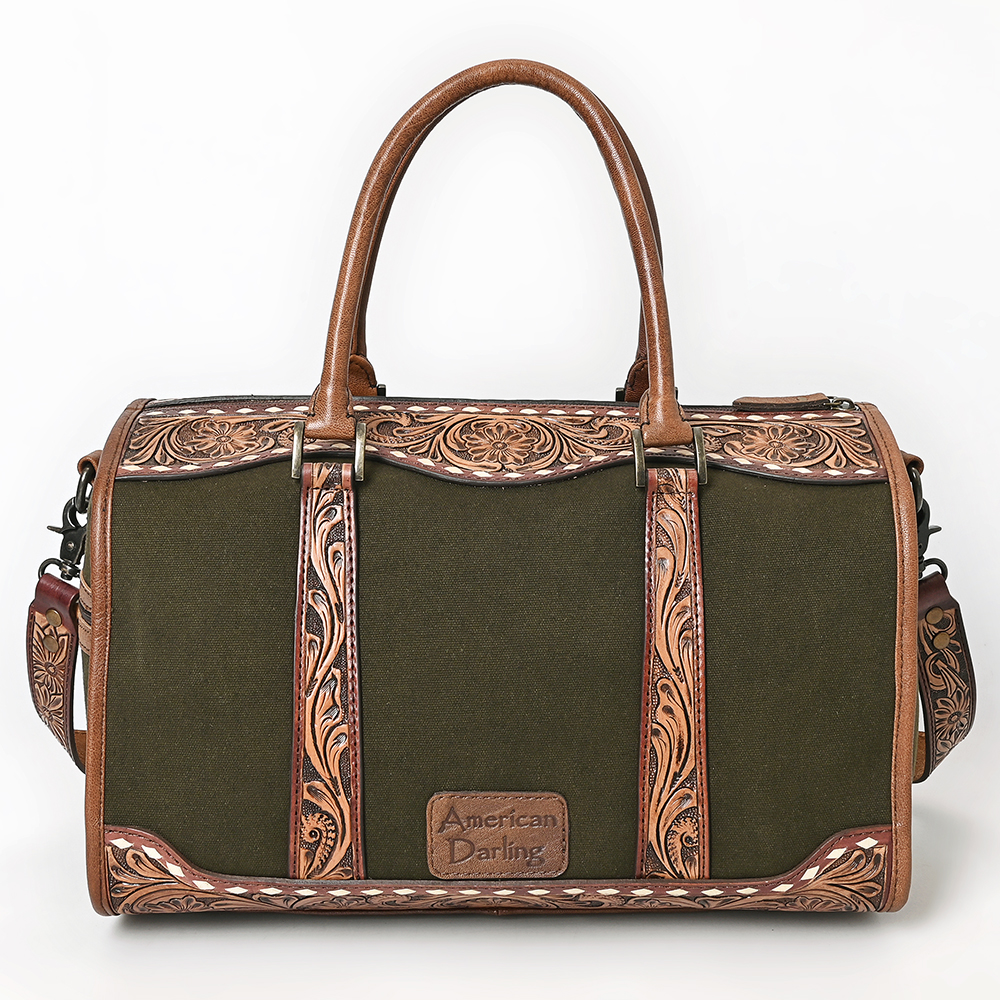 Bolso de mujer AD American Darling lona tocado a mano manta de cuero genuino - Imagen 15 de 32