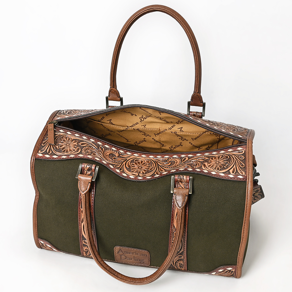 Bolso de mujer AD American Darling lona tocado a mano manta de cuero genuino - Imagen 16 de 32
